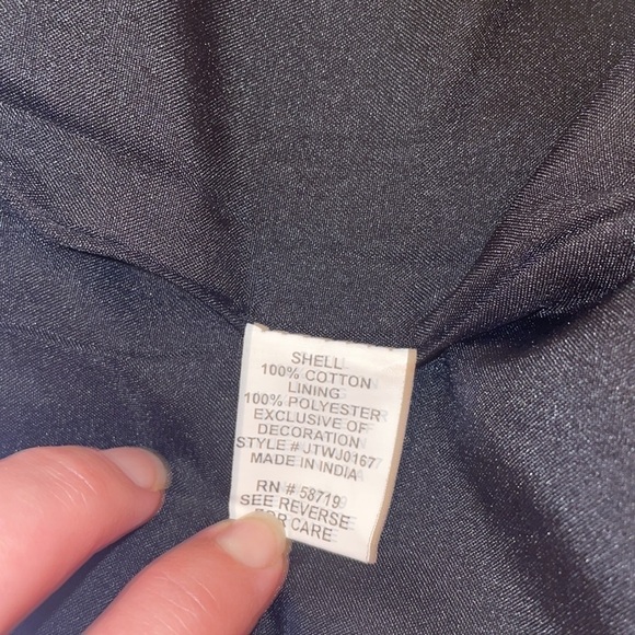 Choices womens XL blazer jacket 3/4 sleeve Vintage appliqué work black pink blue - Picture 6 of 7